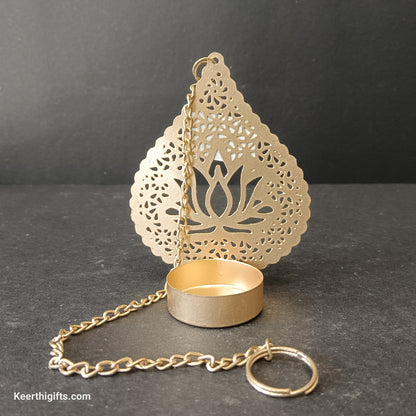 2 piece set Lotus hanging candle stand