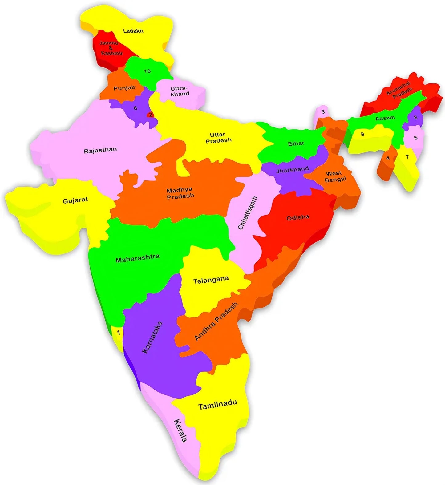 India map puzzle with Indian states Educational Jigsaw Puzzle Range for Kids