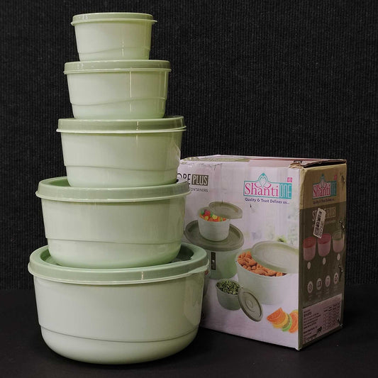 5 piece plastic storage containers