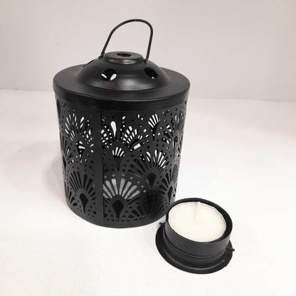 decorative handicraft metal lantern with t-light candle holder