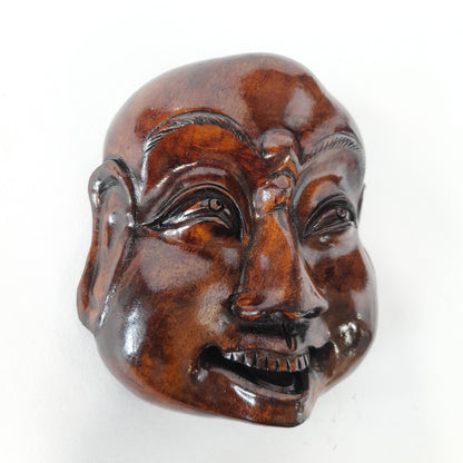 Wooden Laughing Budha Face