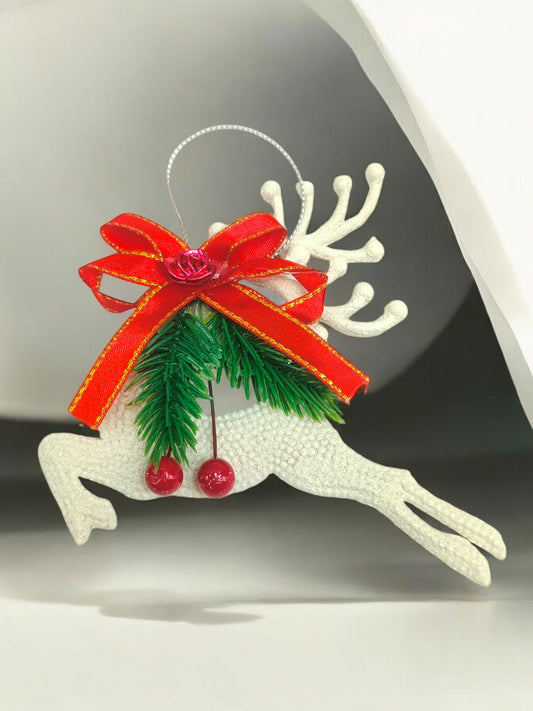 White Deer Christmas Decor