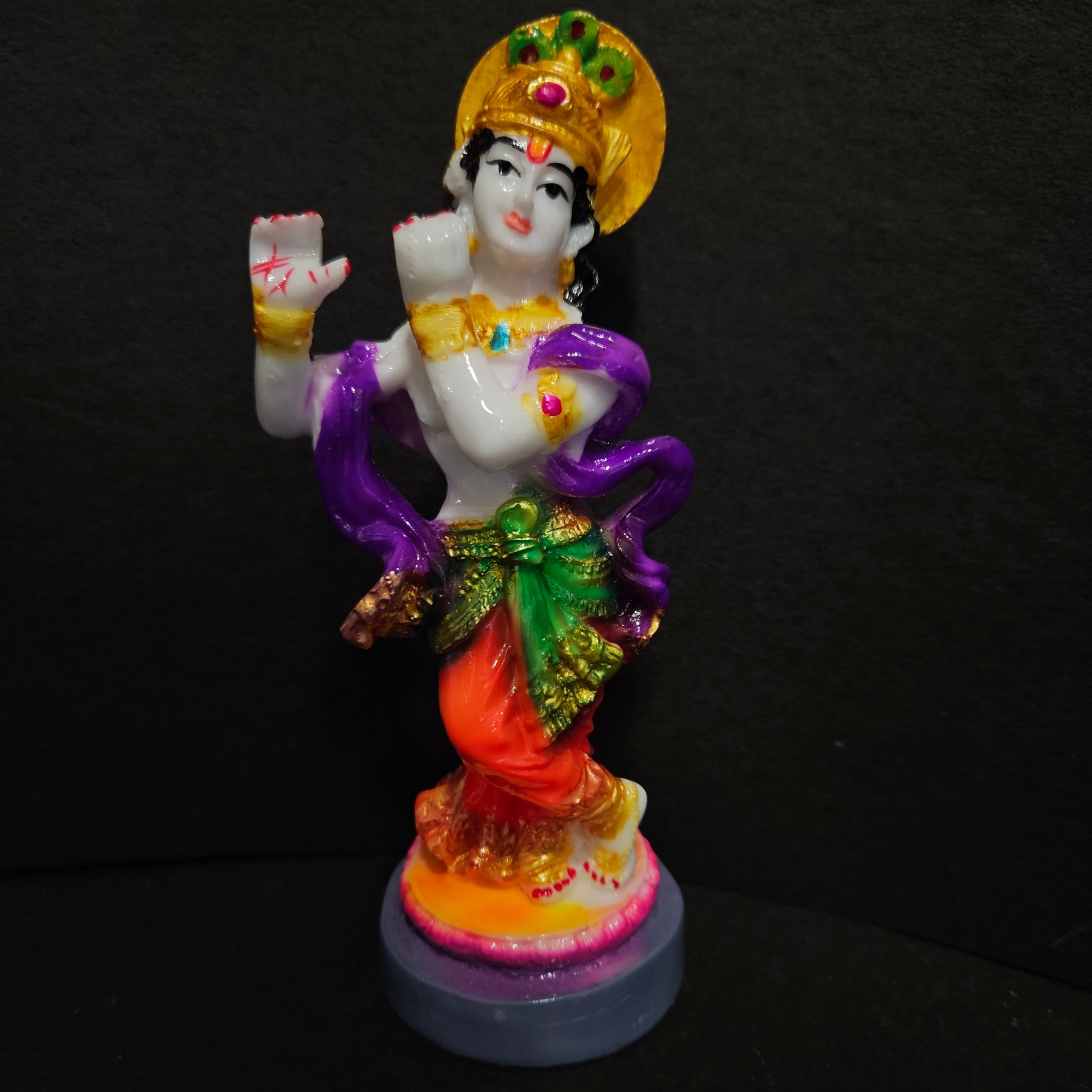 Lord Krishna murti playing flute in standing posture statue Idol for Home Decor