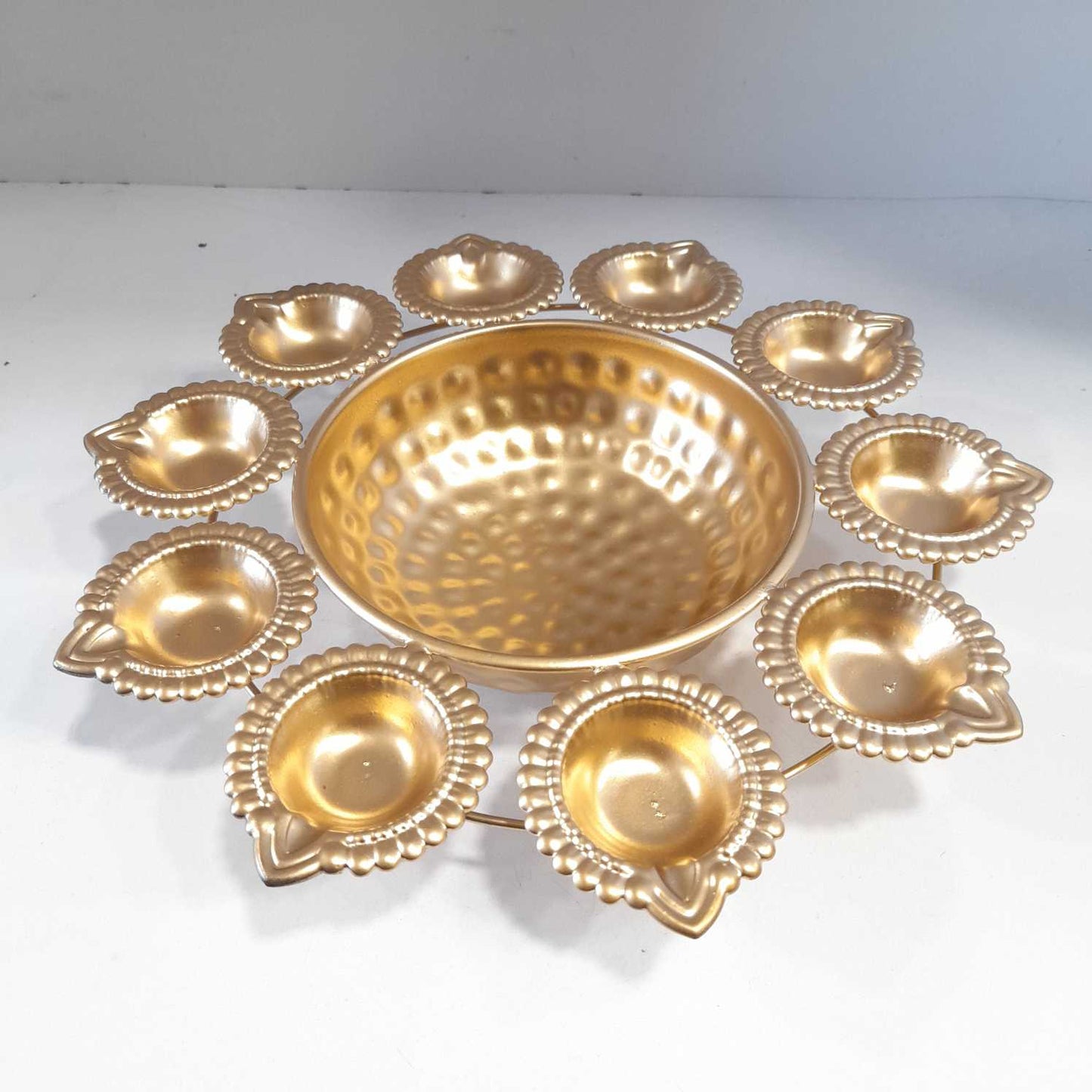 Diya Flower shape Decorative Urli Bowl for Home Handcrafted Bowl for Floating Flowers and Tea Light Candles for diwali