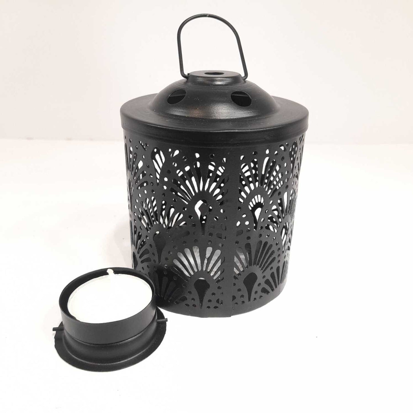 decorative handicraft metal lantern with t-light candle holder