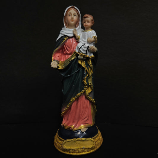 Multicolor Mother Mary Statue Figurine in standing position with child Jesus For Home Decoration