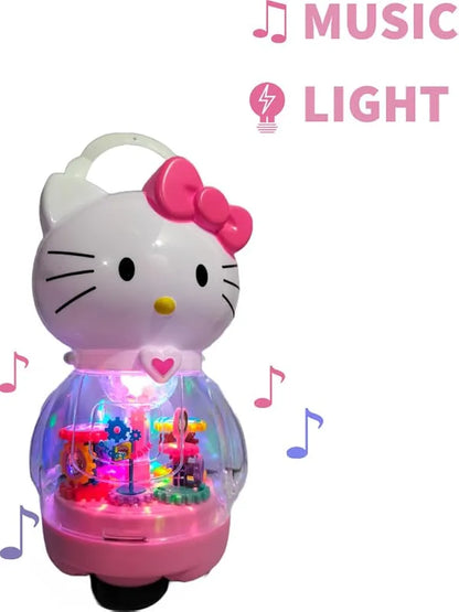 Kitty Saving Box with Amazing Lights and Music 360 Degrees Rotation Toy for Kids