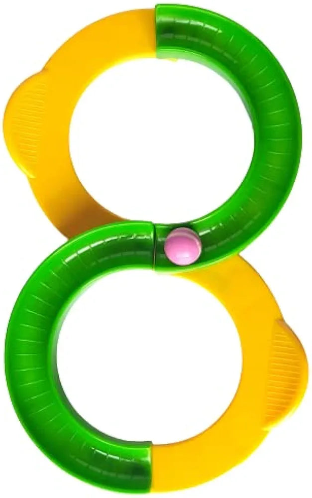 8 Shapes Infinity Loop Interaction Creative Track Toy with 2 Bouncing Balls Indoor Kids Brain Booster Developing Hand Eye Coordination and Balancing for Toddlers 3 Years Above Old Kids