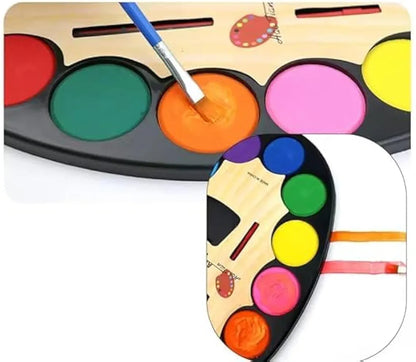 Artist Palette Set Featuring 12 Premium Watercolor Paints, High- Precision Brushe & Integrated Mixing Tray - Ideal for Artists of All Levels Pack