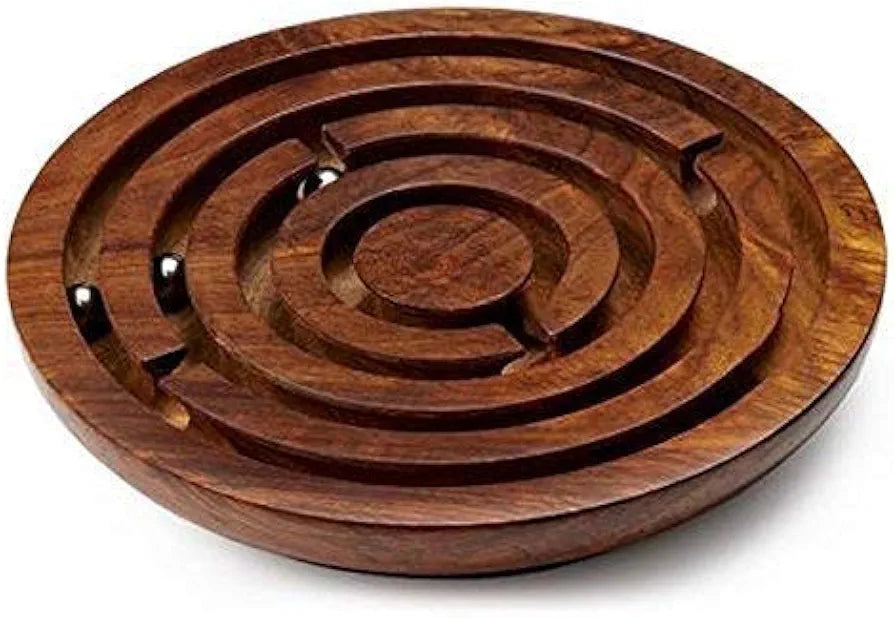 Wooden Maze and Labyrinth Puzzle Game for Kids Bhool Bhulaiyaa Indoor Activity Board Game for Children Brain Teaser Toys