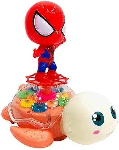 Gear Spiderman Bump N Go Musical Character Lucency Gear Turtle Light & Sound Toy for Kids