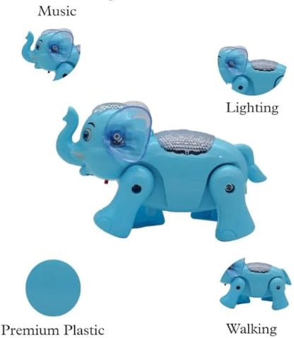 Clever Elephant Musical Walking Toy with Lights and Sounds for Kids and Children