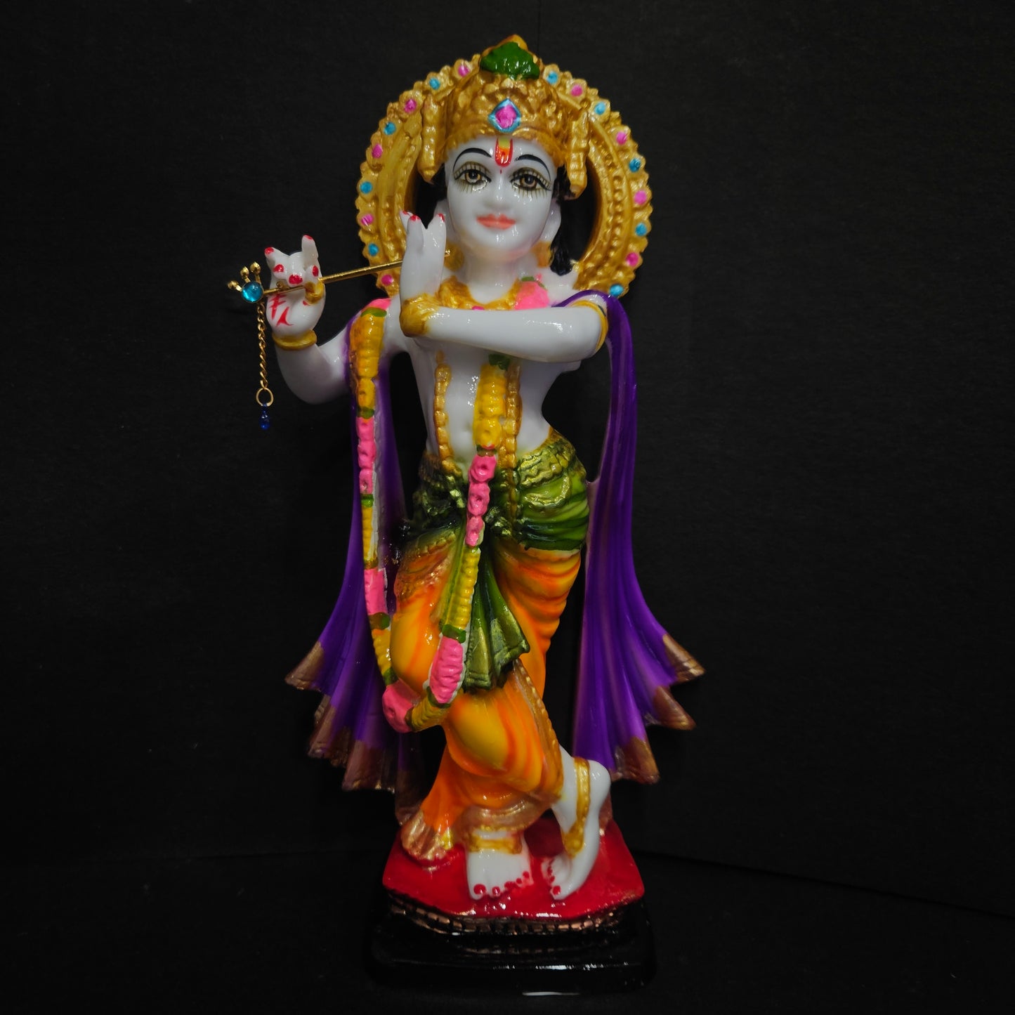 Lord Krishna murti playing flute in standing posture Idol for home pooja