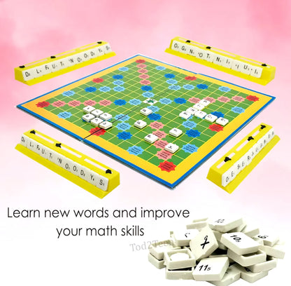 Mini Genius 2 in 1 Crossword and Fun with Sum Board Game for Kids Maths Building and Word Making Mind Game 2 to 4 Player Indoor and Outdoor Educational Game Age from 6 Year