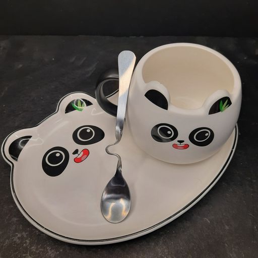 Panda cup and saucer with spoon