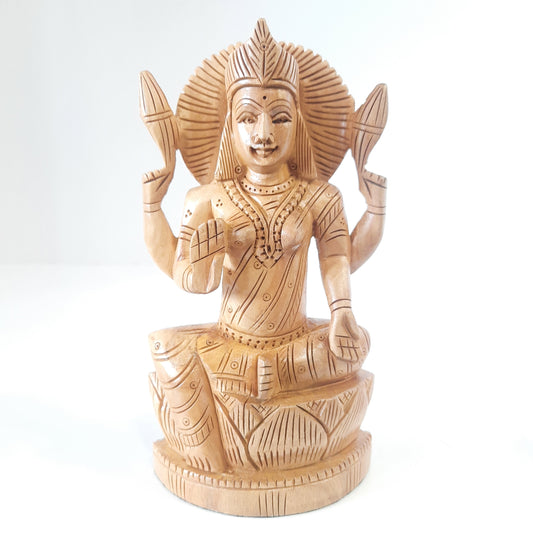 Wooden Saraswati Figure Sitting Super Fine