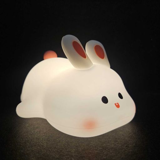 Silicon warm colour dimmable rechargeable rabbit bed lamp for kids