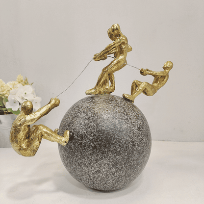 Human helping sculpture showpiece for home decoration