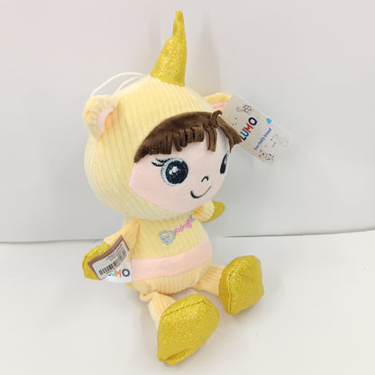 Unicorn dressed baby girl soft toy