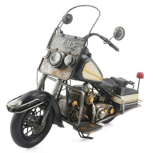 Metal Motorcycle Model Retro Handmade Police Motor bike Decoration Iron Crafts for Home Decorative