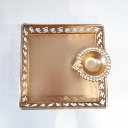 Decorative Vivid diya Urli tray for diwali