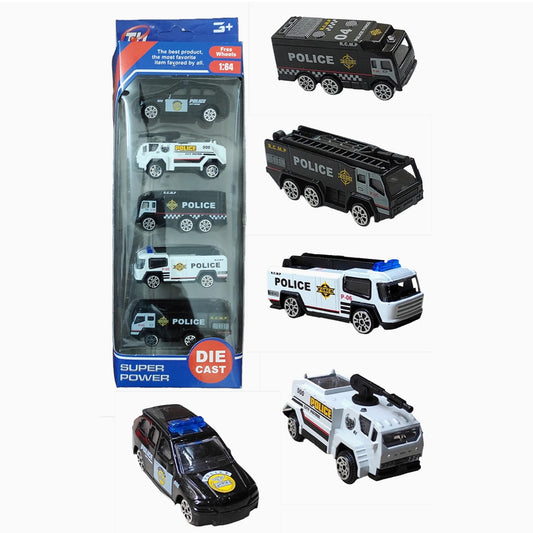 Police 5 pic Die cast car set