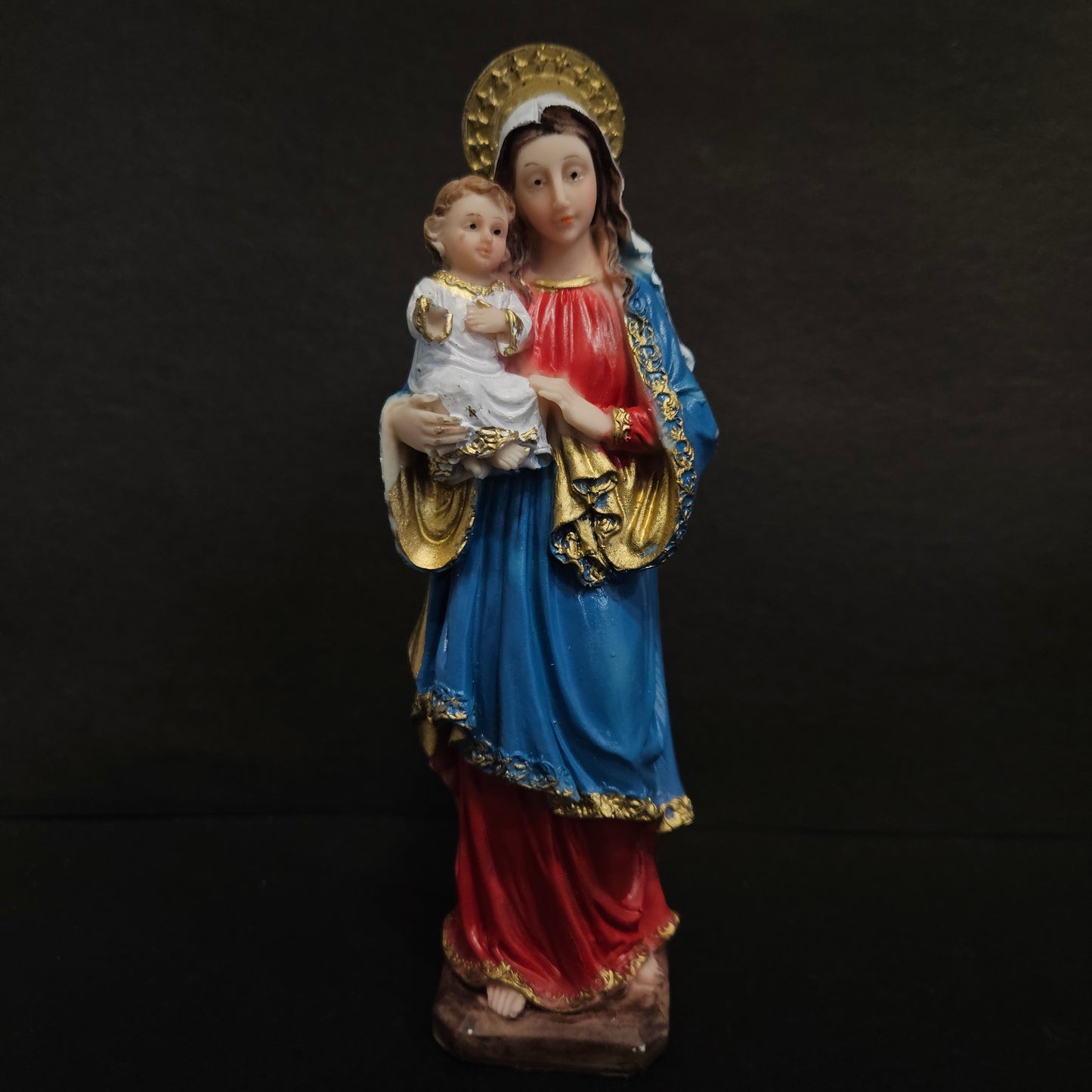 Poly Resin Statue of Rosary Mary Statue Showpiece Mother Mary Blessed Mary Statue