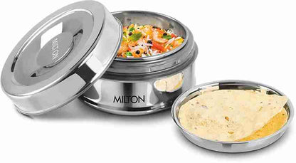 MILTON Steel Snack Stainless Steel Tiffin, 480 ml 1 Containers with pu Insulated,easy to Carry,Bpa free Tiffin Box