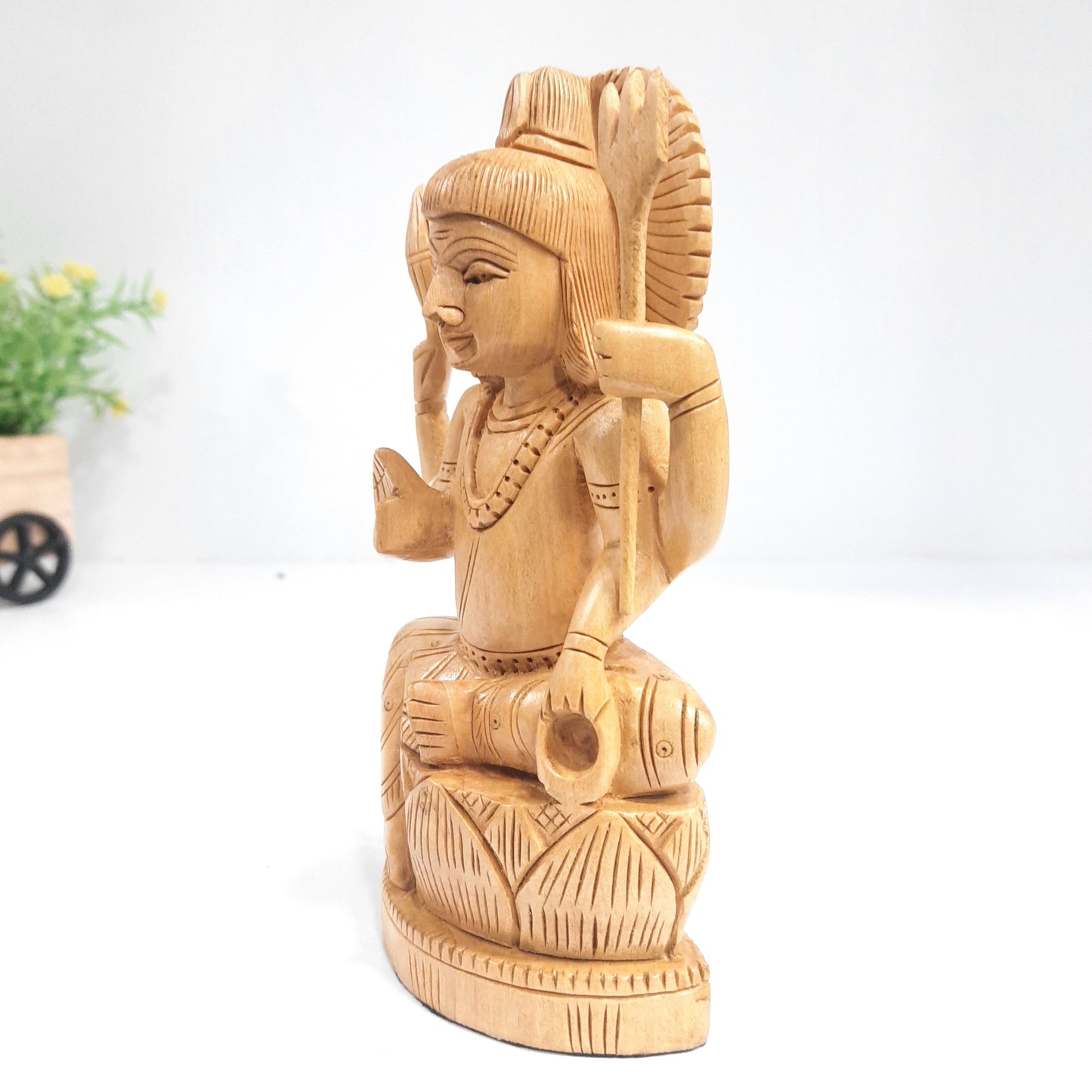 Wooden Shiva Figure Sitting Super Fine