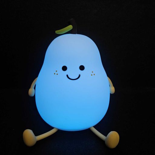 Cute Music pear Night Light Silicone Adjustable Nursery multi colour and Night Light with 3 Levels Dimmable Brightness Baby Rechargeable Touch Lamps for Cute Gifts Kids Sleeping Office Desk Decor