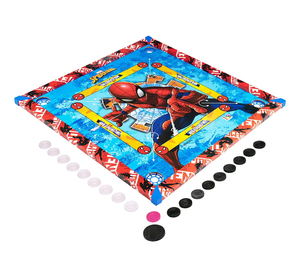 ITOYS Spiderman edition Carrom Board for Kids Big Size with Ludo on Back Side Carrom Board Game for Kids