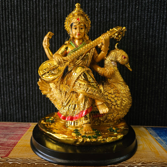 Saraswati Devi Idol Statue Godess of Knowledge Music MATA Saraswati Figurine for School Office and Home Decor