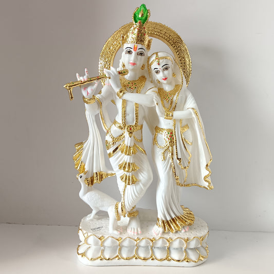 Radha Krishna white idol