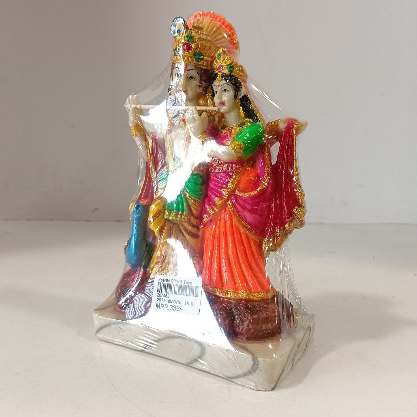 Radha Krishna peacock idol