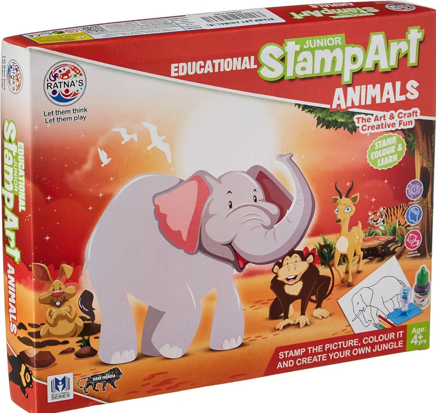 Educational Art and Craft Stamp Art Animal Small with 6 Different Animal Stamps for Kids Ages above 3 years