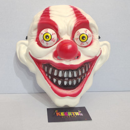 Eyes popped red nose scary clown Facemask