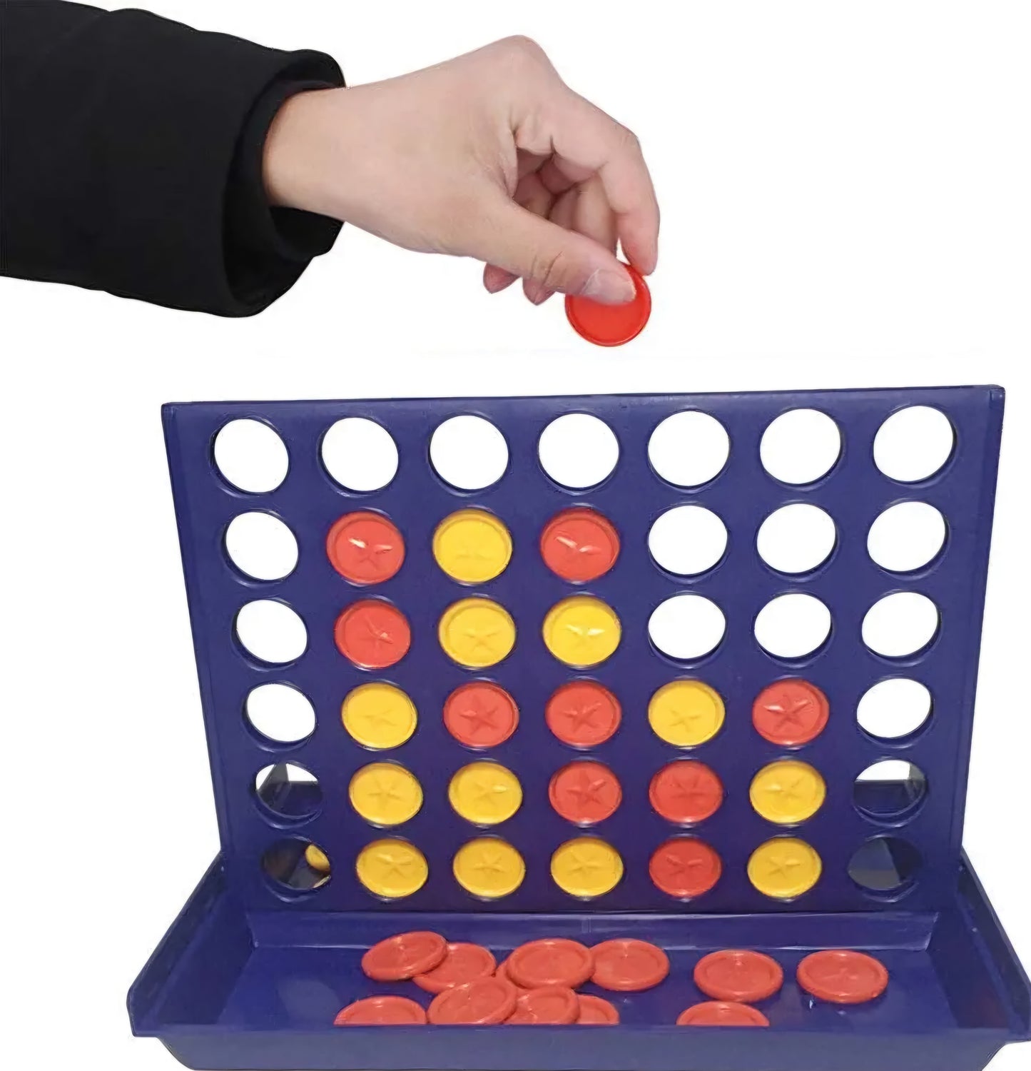 Connect 4 Multi Player Game with Blue Colored Bord Yellow and Red Coins Plot 4 Game