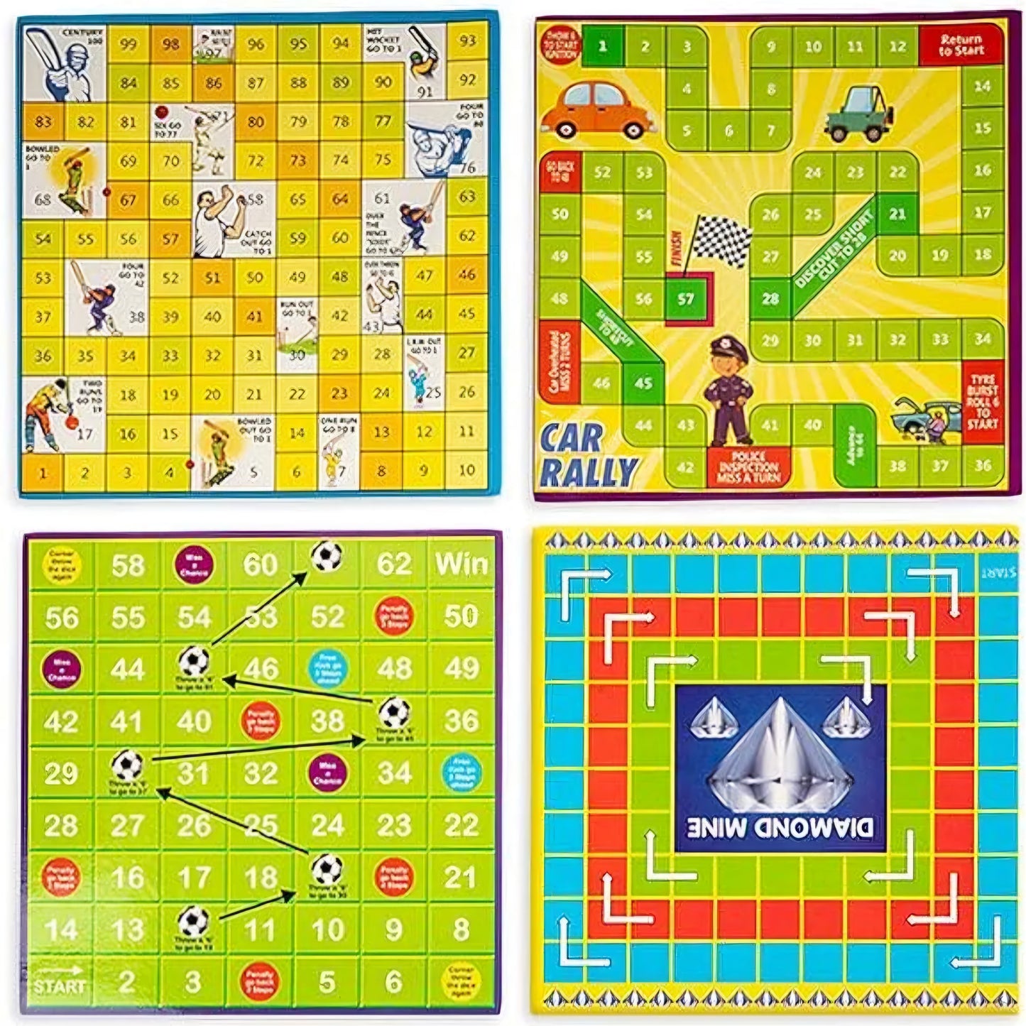 New 14 in 1 Board Game Ludo Snakes and Ladders Business Car Rally Diamond Mine FAMILY FUN GAME