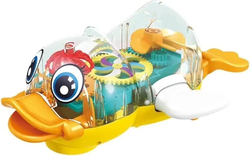 Play Bump n Go 3D Gear Transparent Duck Toy with Sounds and Colorful Lights Musical toy for boys and girls kids toys sound toy for kids birthday gift