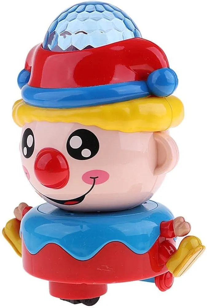 Trending Kids Battery Powered Adorable 360 Degree Rotation Clown Toy Avoid Obstacles with Lights and Music