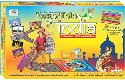 Have Fun While Learning Incredible India for Kids Age 8 years above Unique Travel Quiz Board Game for Kids