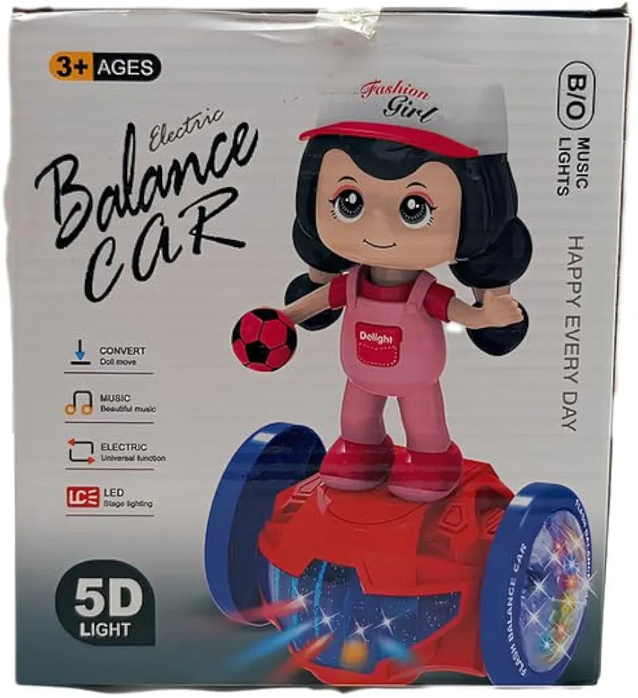 Bump and Go Balance Car Toy with 5D Lights and Music for Kids