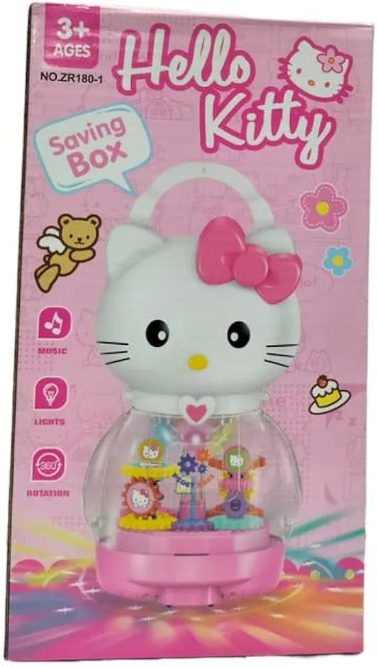 Kitty Saving Box with Amazing Lights and Music 360 Degrees Rotation Toy for Kids