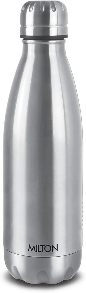 Milton Duo DLX 750 Thermosteel Bottle, 700 ml Water Bottles, 24 Hours Hot and Cold, Easy to Carry, Easy Grip, Rust Proof, Tea, Coffee, Office, Travel Bottle, Silver