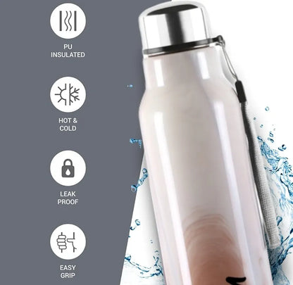 Milton Water Bottle Steel Marble 900 Inner Stainless Steel Hot & Cold Bottle, 630 ml, Leak Proof, Ideal for Home, Office, Gym, Travelling