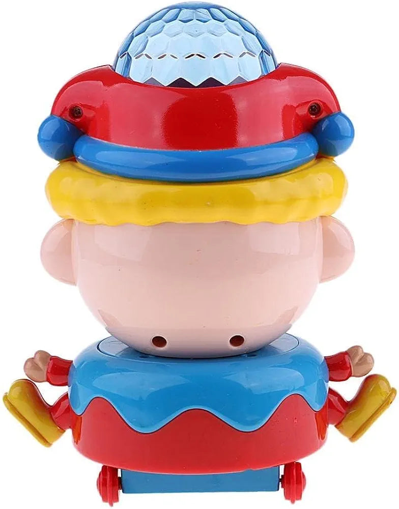 Trending Kids Battery Powered Adorable 360 Degree Rotation Clown Toy Avoid Obstacles with Lights and Music