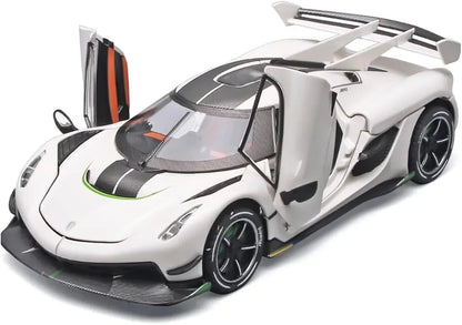 Koenigsegg One Model Car Sports Car Alloy Metal Pull Back Car Diecast Metal Pullback Toy Car with Openable Doors & Light Music Toys for kids