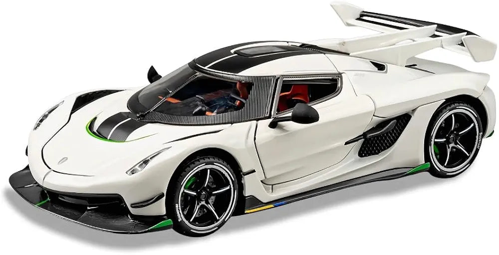 Koenigsegg One Model Car Sports Car Alloy Metal Pull Back Car Diecast Metal Pullback Toy Car with Openable Doors & Light Music Toys for kids