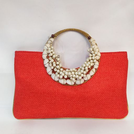 Ladies Silk Embroidered Clutch Handbag