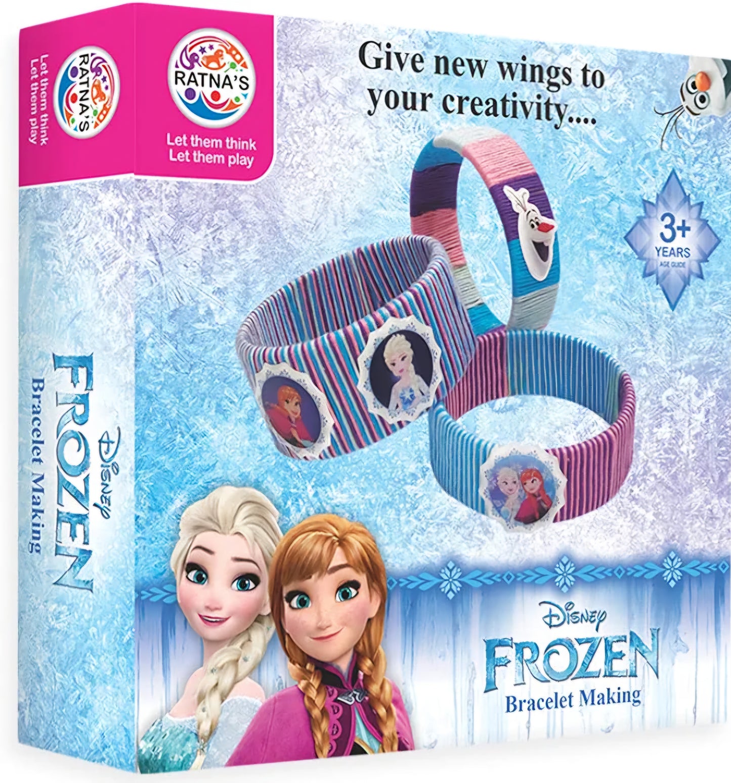 Disney Frozen Bracelet Making Kit using Colourful Tape String and Buttons for Kids